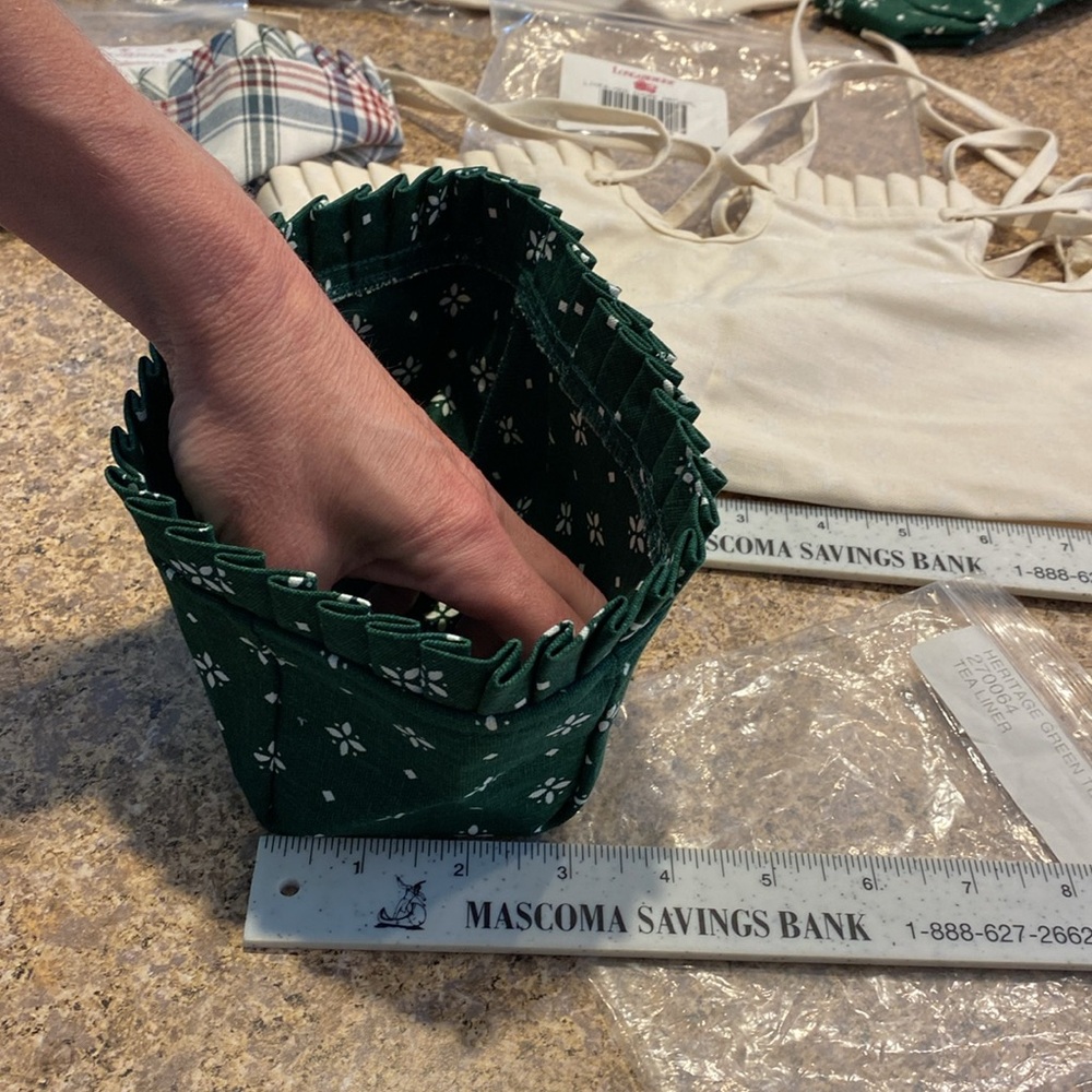 5 Longaberger Fabric Liners Possibly Med Chore, Flower Pot, Cracker, Button, Tea - Picture 5 of 13